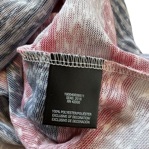 JOE Boxer Woman's Knit Shirt Size XL Red White Blue Striped Lace Tie Front - Picture 14 of 15